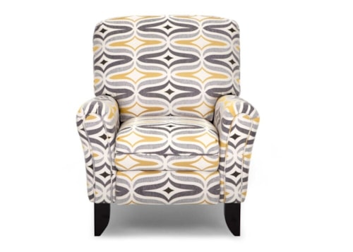 Contemporary Hi-Leg Recliner with Flared Armrests