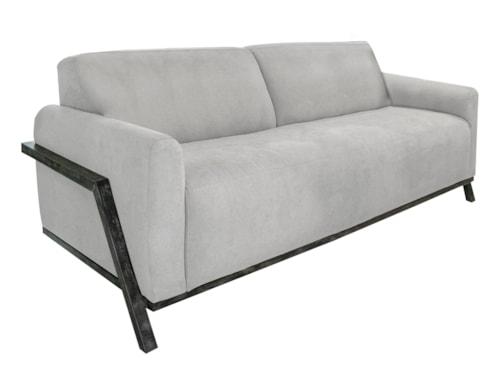 Contemporary Loveseat with Throw Pillows