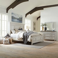 Farmhouse 3-Piece King Panel Bedroom Set with Felt-Lined Drawers