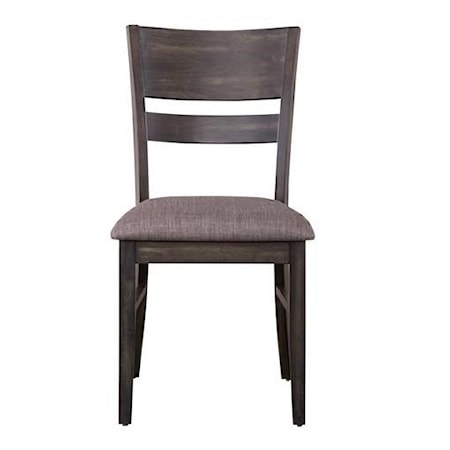 Slat Back Upholstered Side Chair