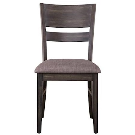 Transitional Slat Back Upholstered Side Chair