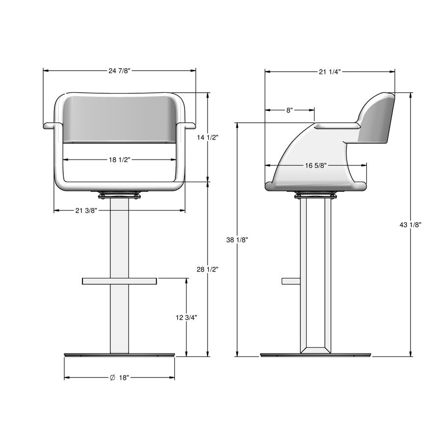 Amisco Positano Upholstered Swivel Bar Stool
