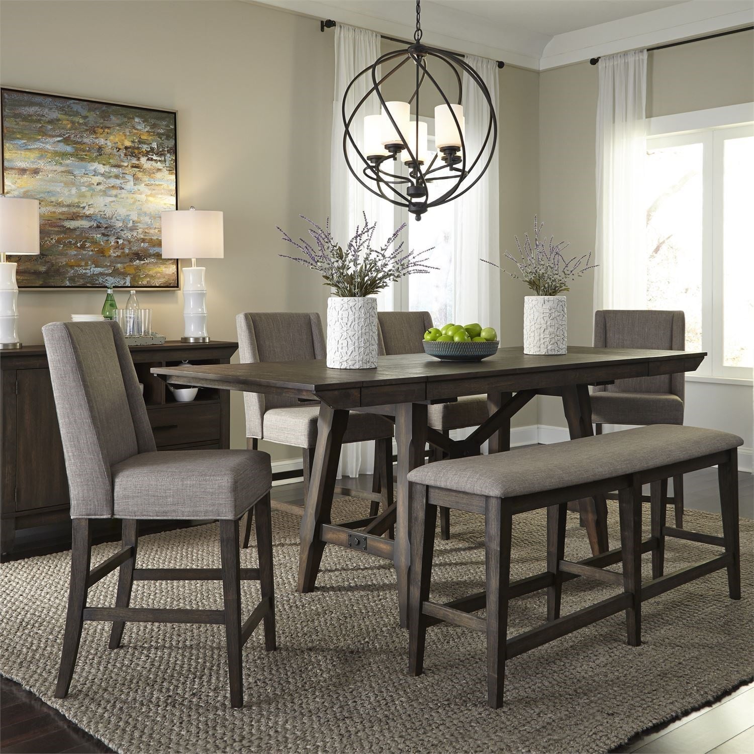 Liberty Furniture Double Bridge Counter Height Gathering Table