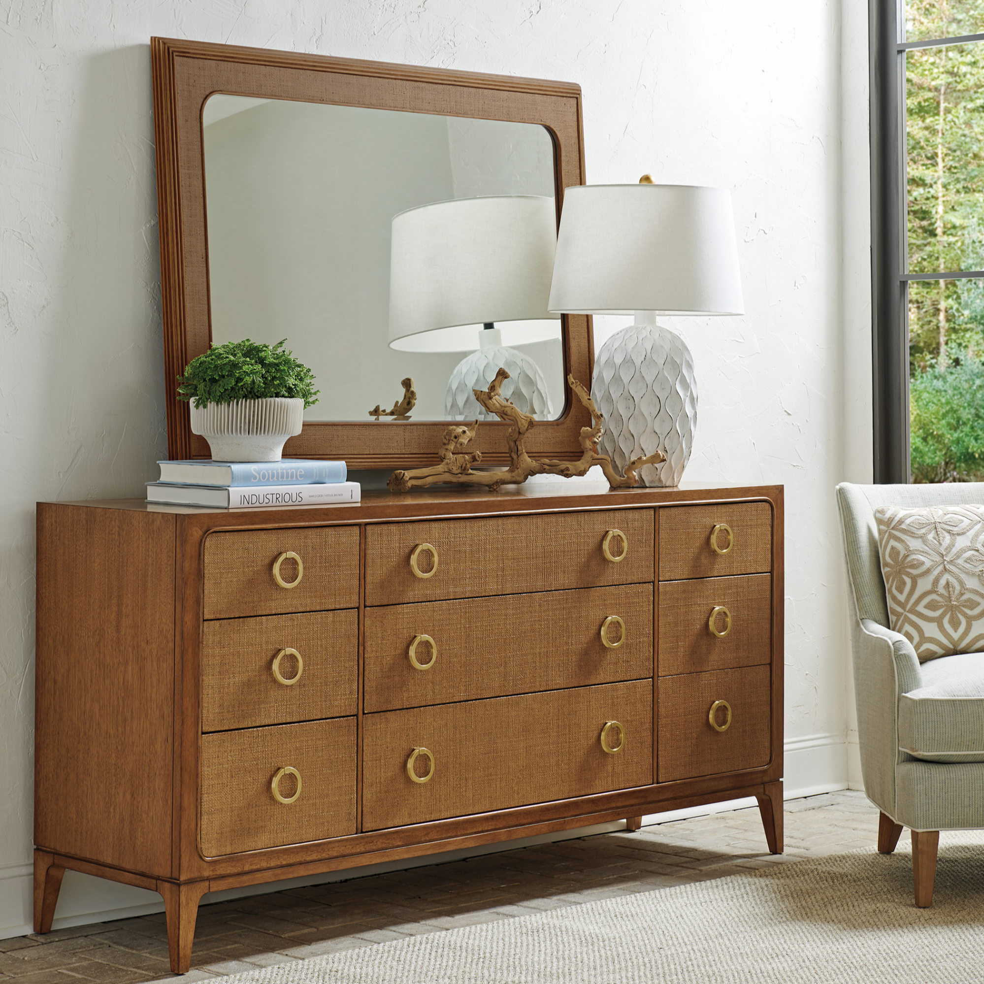 Palm Desert Paxton 9-Drawer Dresser + Mirror Set