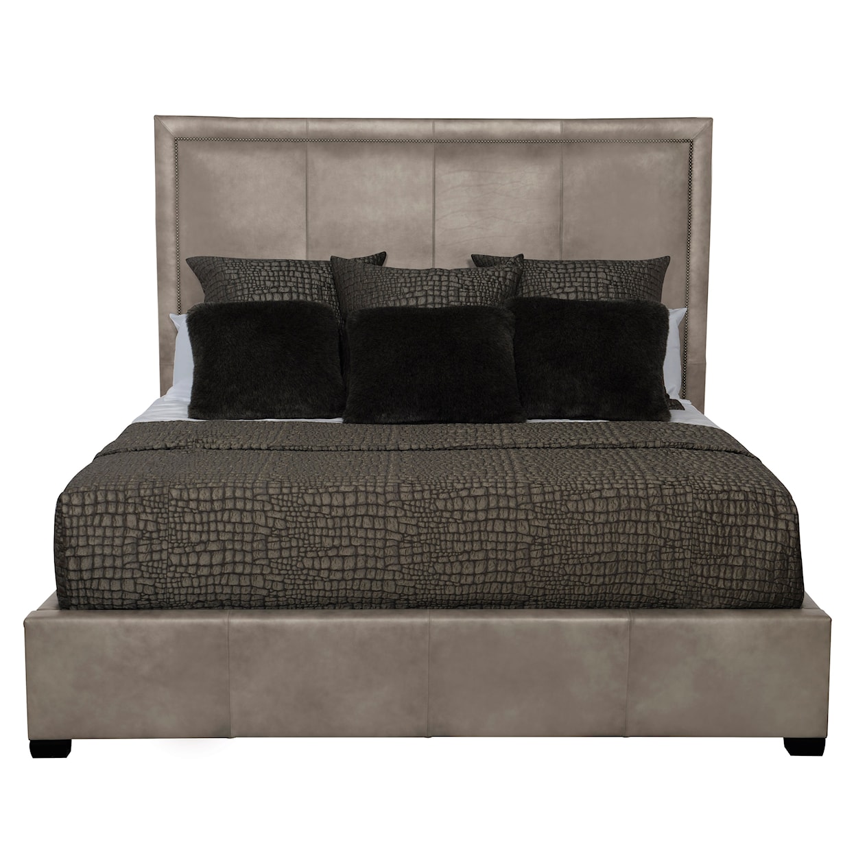 Bernhardt Bernhardt Interiors Morgan Leather Panel Bed Queen