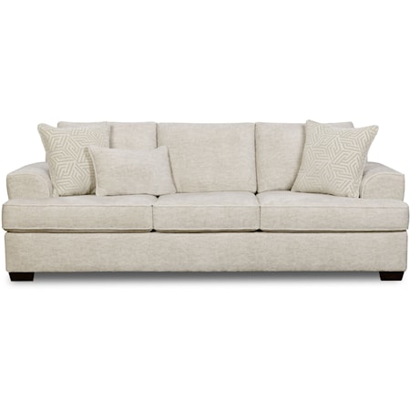 Contemporary Cream Sofa with Loose Back Pillows