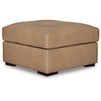 Leather Match Oversized Accent Ottoman