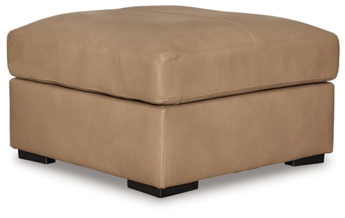 Leather Match Oversized Accent Ottoman
