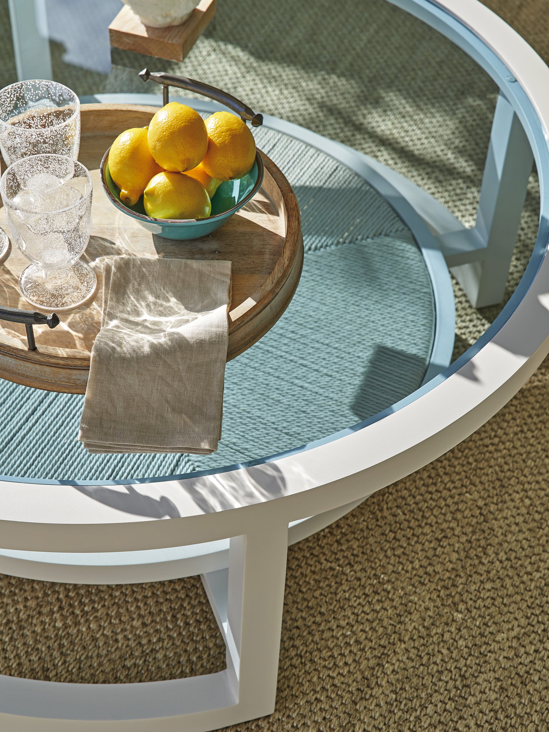 Tommy Bahama Outdoor Living Ocean Breeze Promenade Outdoor Round Cocktail Table