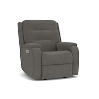 Contemporary Power Rocking Recliner with Power Headrest and Lumbar