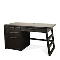 Single Pedestal Desk with Outlet Bar in Top Panel