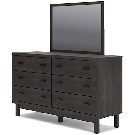 Coaster Louis Philippe 6 Drawer Dresser and Vertical Mirror Combination, A1 Furniture & Mattress