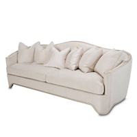 Transitional Upholstered Sofa with Six Throw Pillows