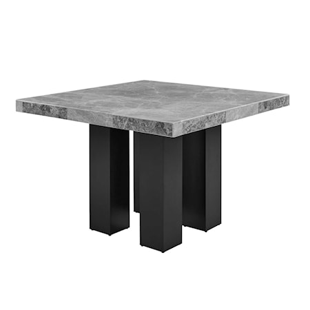 Square Gray Marble Counter Height Table