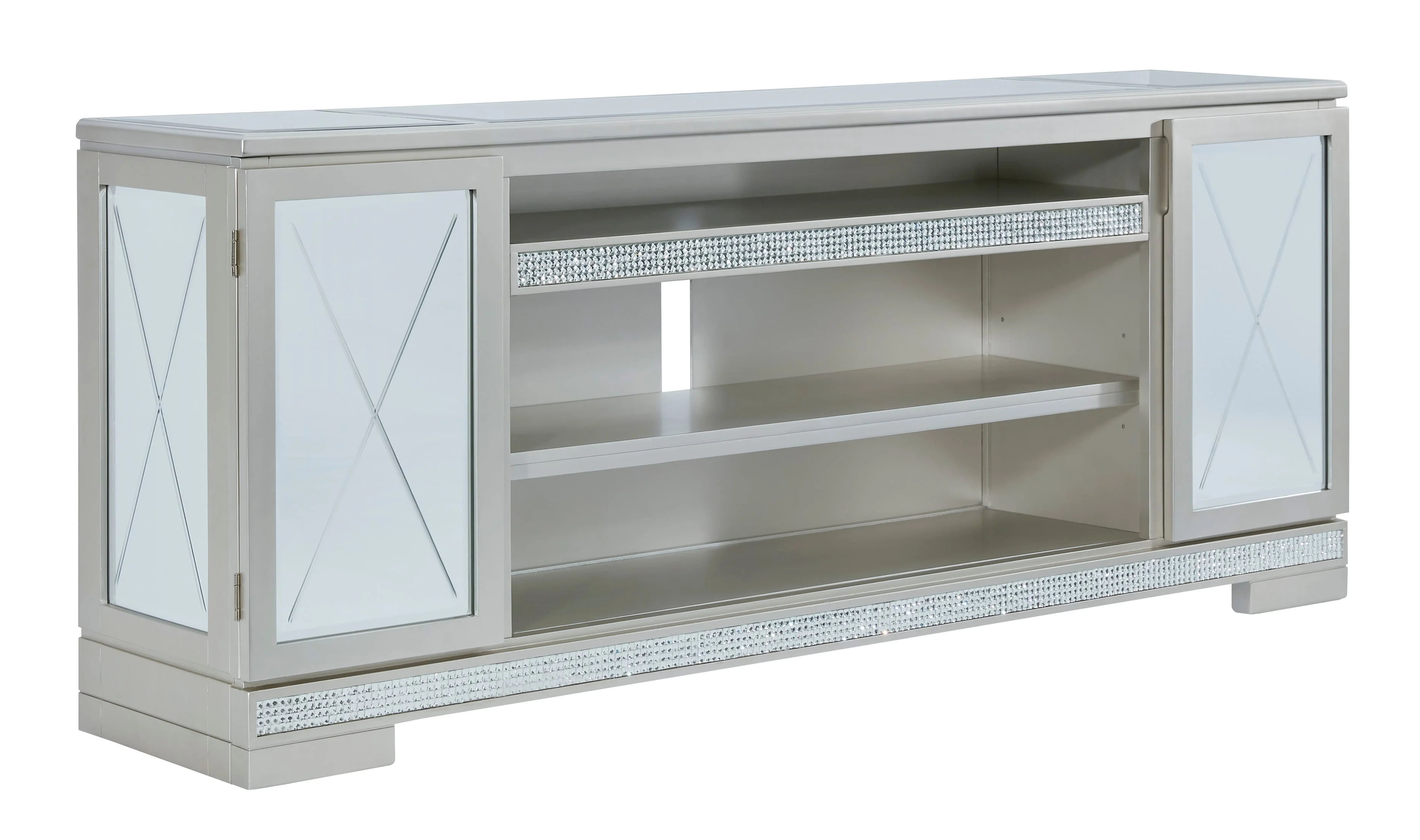 Signature Design by Ashley Furniture Flamory W91068 Glam 72" TV Stand