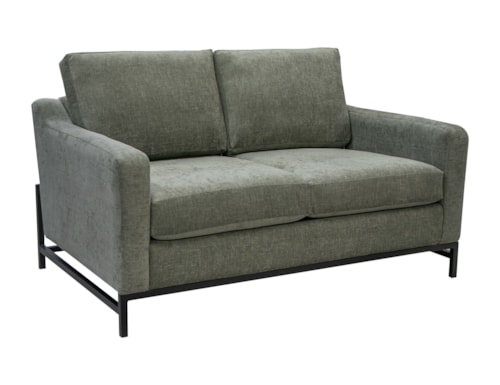 Transitional Loveseat with Iron Base