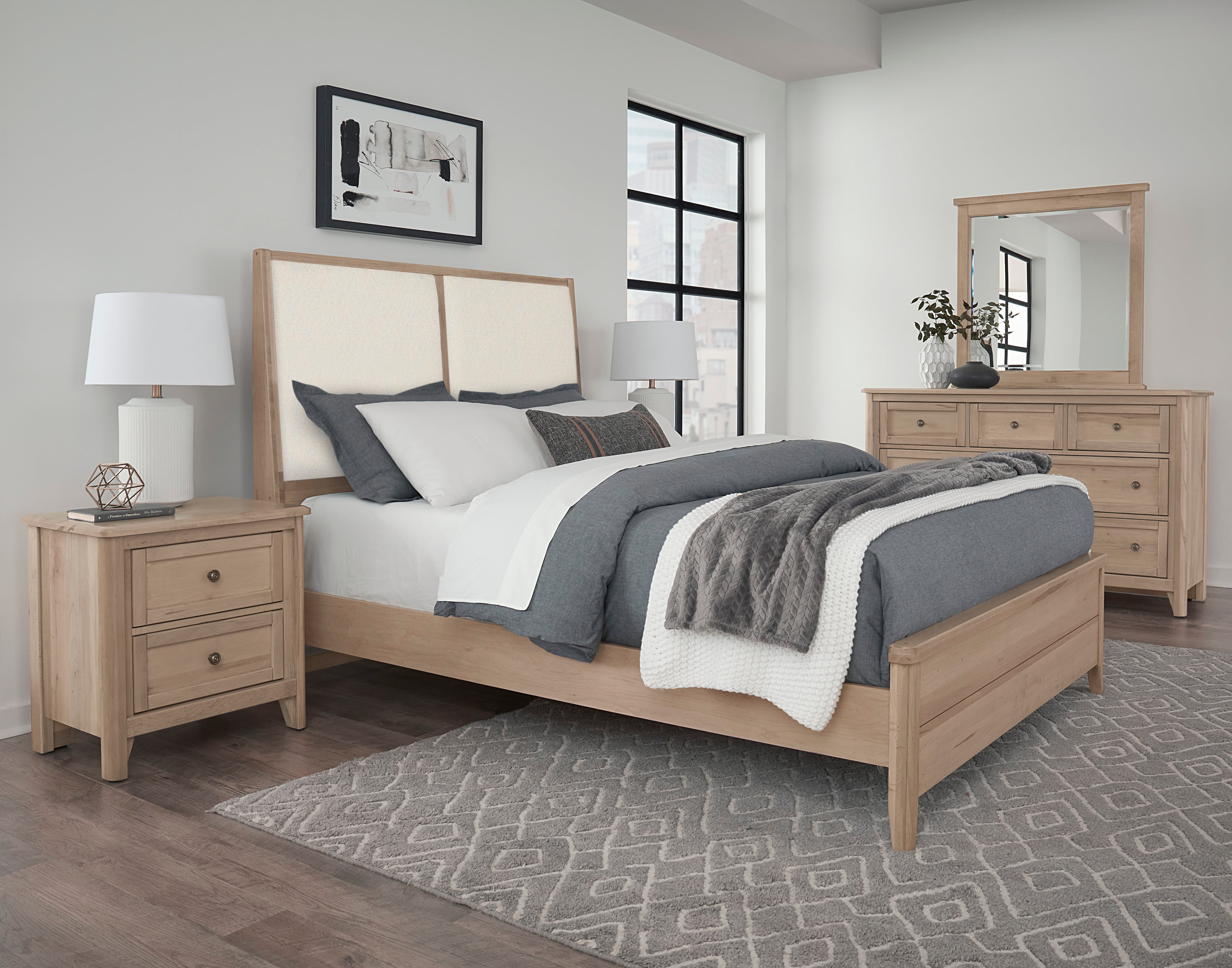 Queen Upholstered Panel Bed