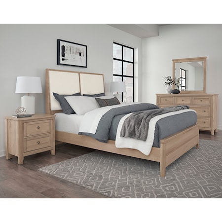 King Upholstered Panel Bed