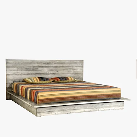 Rustic Queen Low Profile Panel Bed