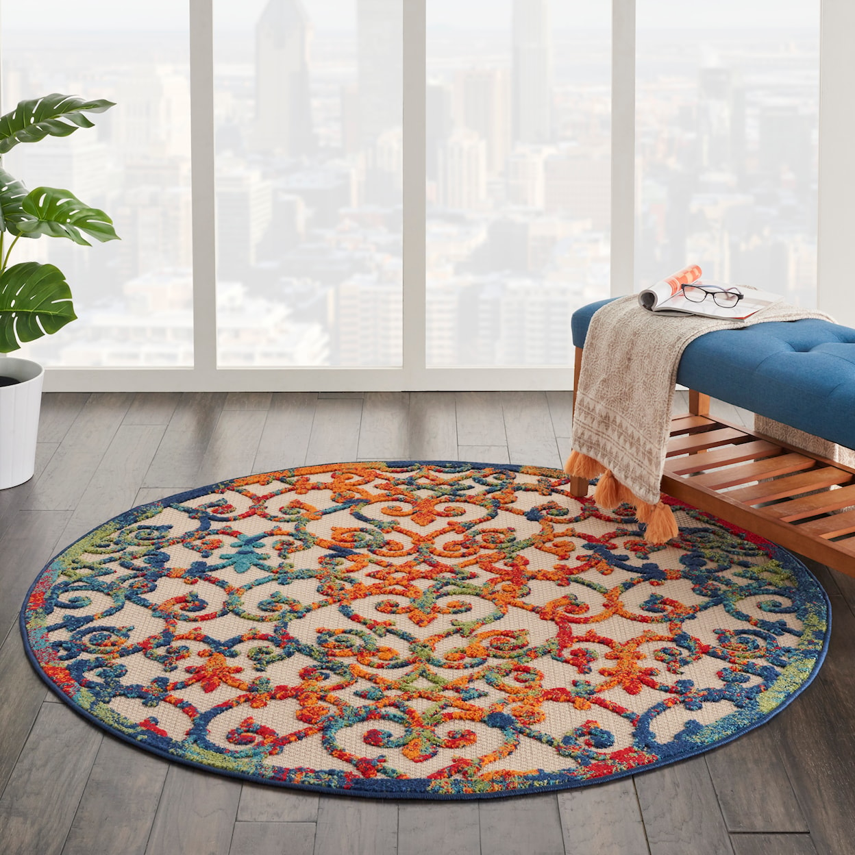 Nourison Aloha 4' Round  Rug