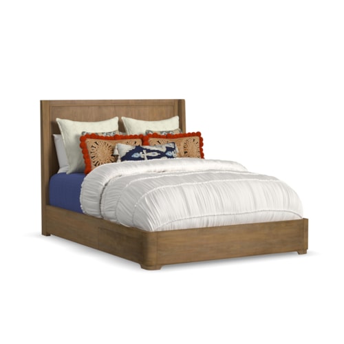 Transitional Queen Panel Storage Bed