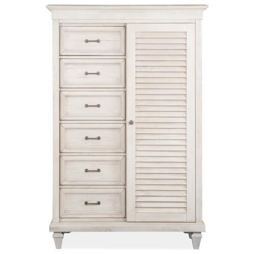 Farmhouse Gentlemen's Chest with Felt-Lined Top Drawer