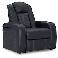 Faux Leather Power Recliner with Adjustable Headrest