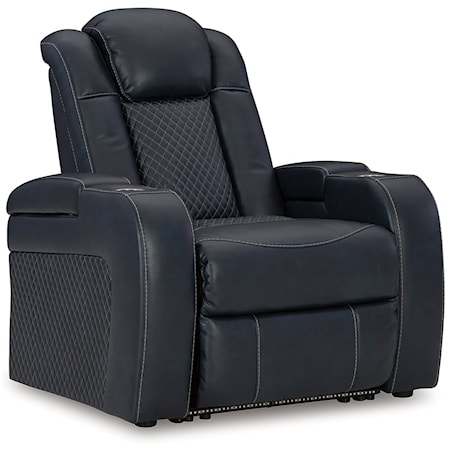 Faux Leather Power Recliner with Adjustable Headrest