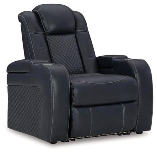 Faux Leather Power Recliner with Adjustable Headrest