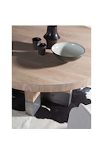 Artistica Vérité Rustic Modern Round Wood and Metal Dining Table