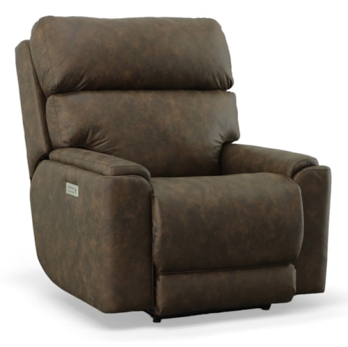 Casual Power Rocker Recliner with Power Adjustable Lumbar Support and Power Headrest