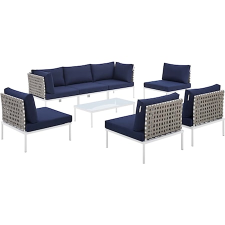 Outdoor 8-Piece Aluminum Sectional Sofa Set