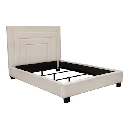 Contemporary Queen Upholstered Bed with 54" Headboard