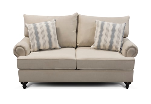 Traditional Loveseat with Nailhead Trim