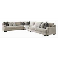 Contemporary 4-Piece L-Shape Sectional with Reversible Cushions