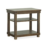Transitional Rustic Chairside End Table