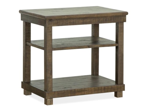 Transitional Rustic Chairside End Table