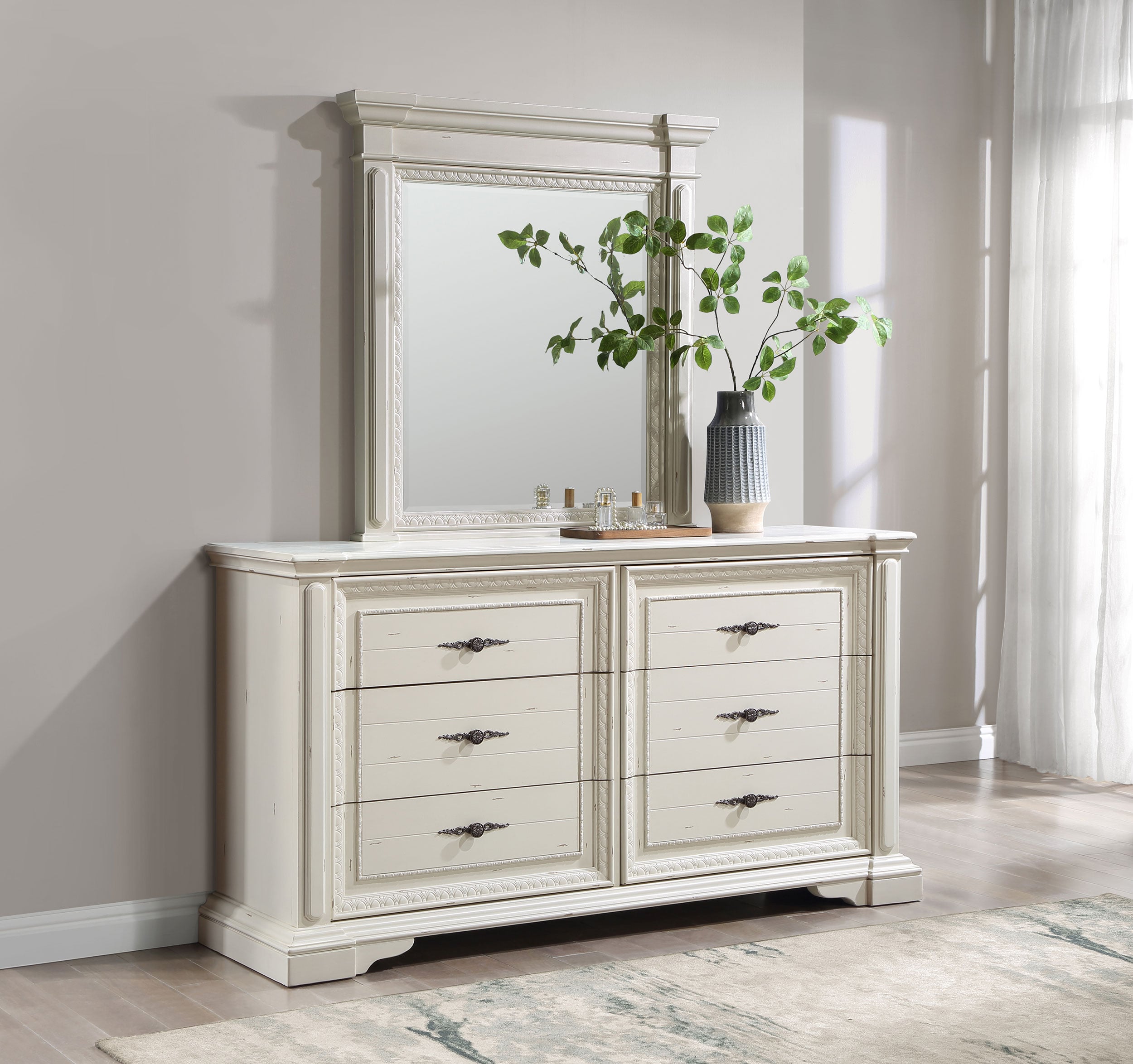 Evelyn 6-drawer Dresser w/ Mirror