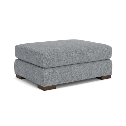 Transitional Rectangular Cocktail Ottoman with Low Legs