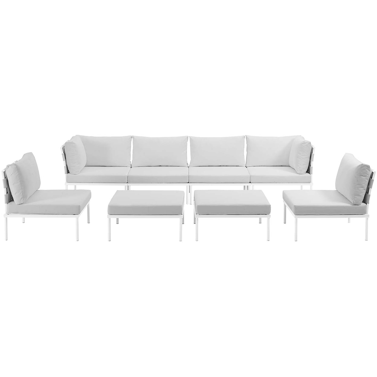 Modway Harmony Outdoor 8 Piece Sectional Sofa Set