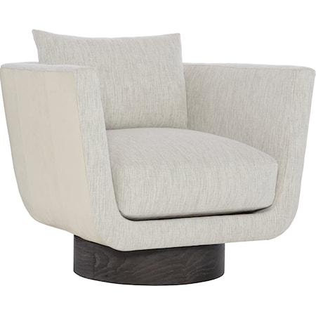 Gemma Leather-Fabric Swivel Chair