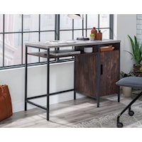 Industrial Single Pedestal Desk with Open Storage Shelving