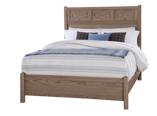 Transitional California King Fretwork Bed