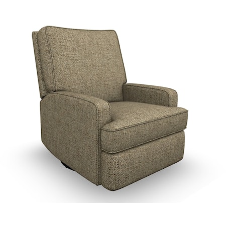 Contemporary Swivel Glider Recliner with Inside Handle