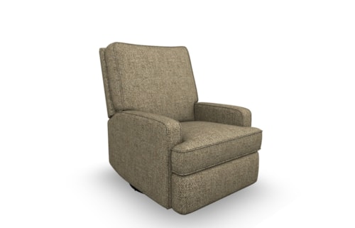 Contemporary Swivel Glider Recliner with Inside Handle