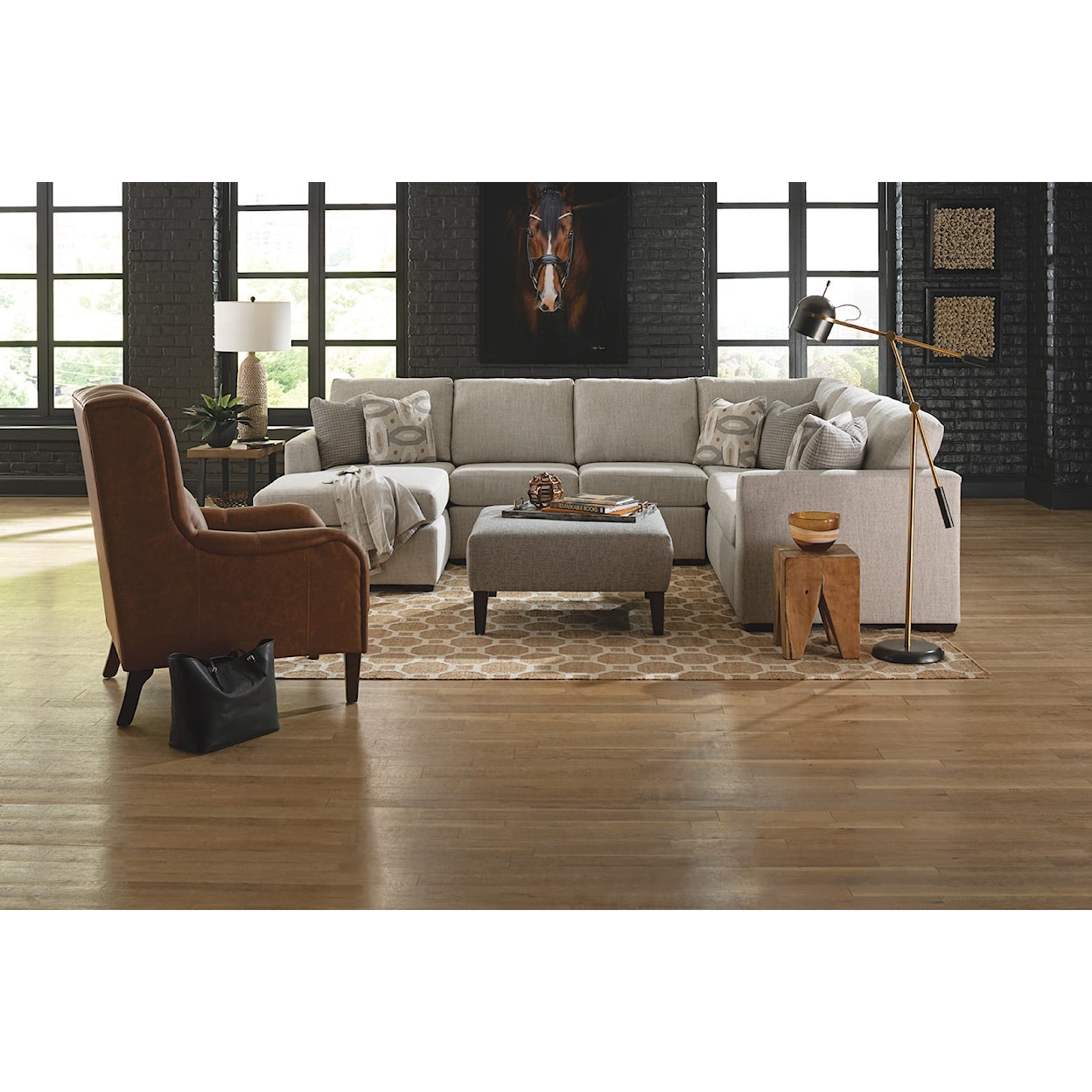 England 3450 Series 3-Piece Chaise Sectional Sofa