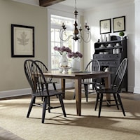 Transitional 5-Piece Dining Set with Side Chairs