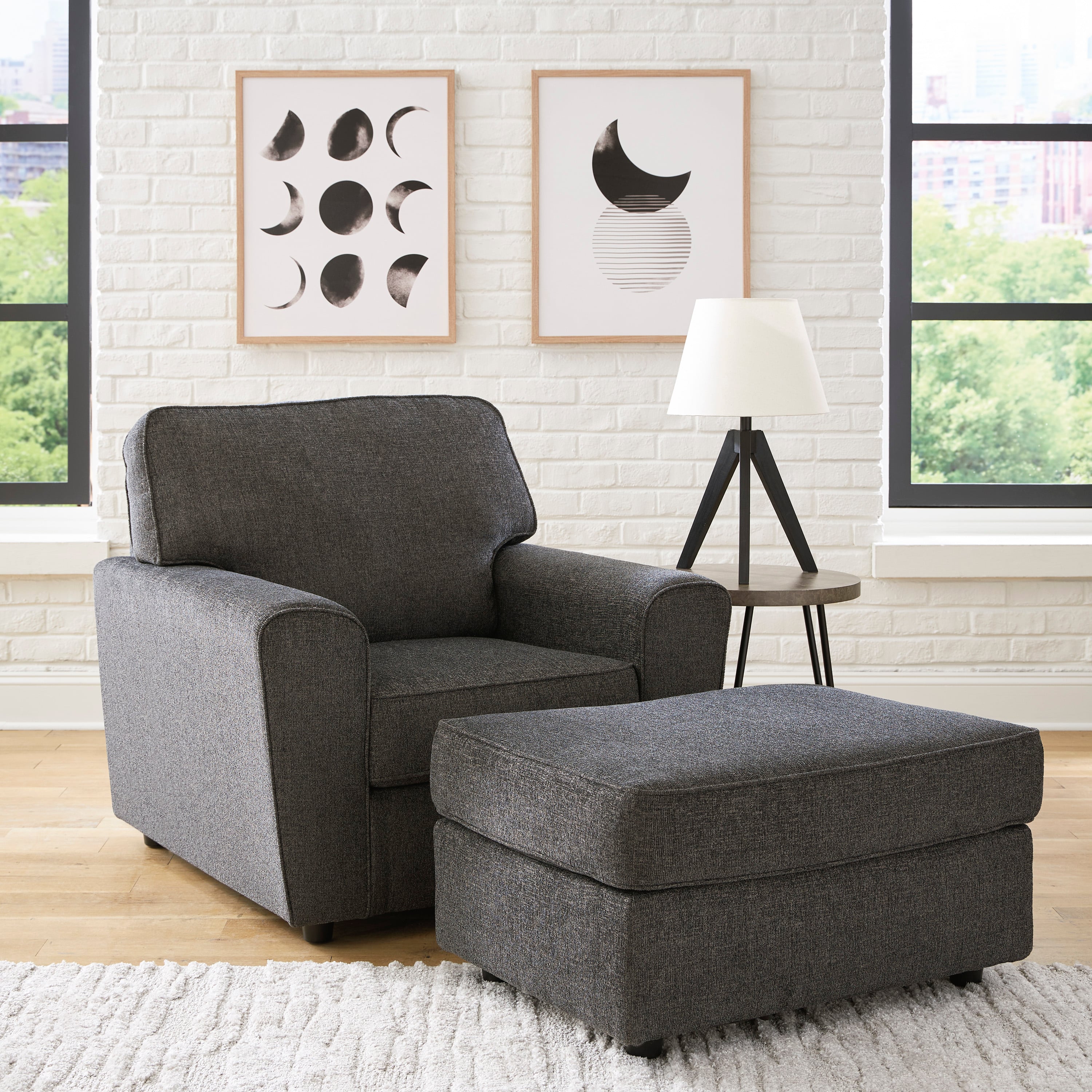 chair with hideaway ottoman