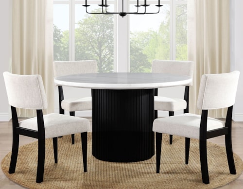 Contemporary 5-Piece Round Dining Set