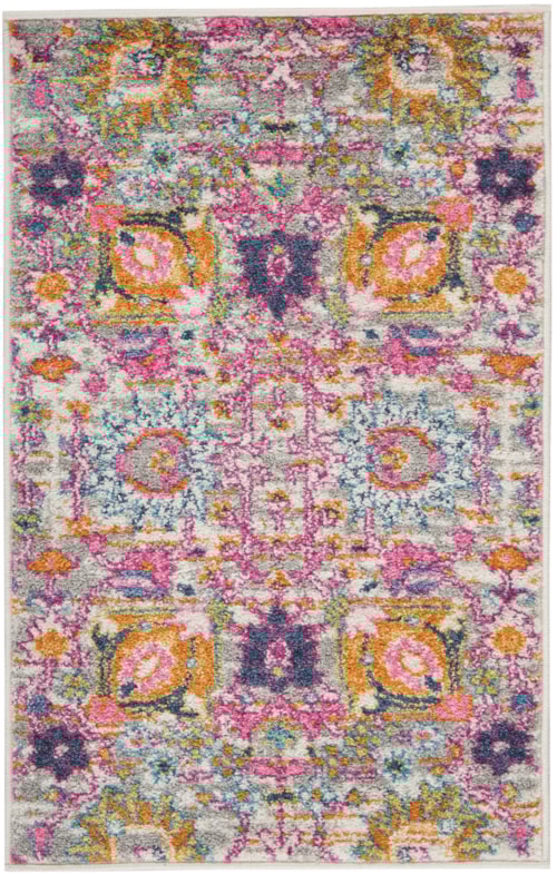 1'10" x 2'10" Silver Rectangle Rug